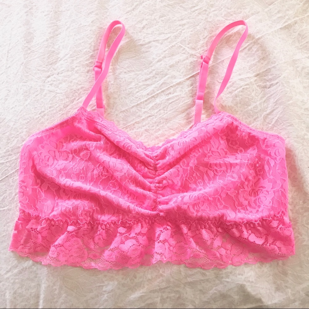 Material Girl Hot Pink Lace Bralette